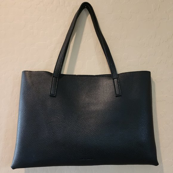 Vince Camuto Black Vegan Leather Purse Luck Tote Computer Shoulder Bag - Picture 13 of 15